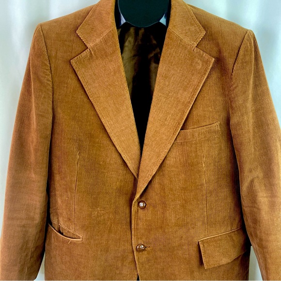 Two-Button Brown Corduroy Blazer Made in Romania - Picture 11 of 13